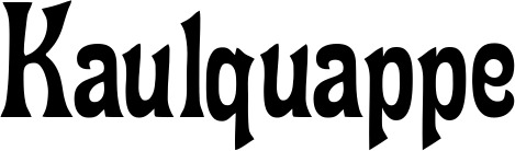 Vorschau des Bootsnamens "Kaulquappe" als Schriftzug für "Bootsbeschriftung Neu 44"