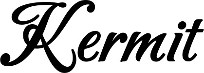 Vorschau des Bootsnamens "Kermit" als Schriftzug für "Bootsbeschriftung Klassisch 50"