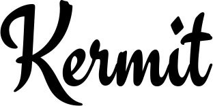 Vorschau des Bootsnamens "Kermit" als Schriftzug für "Bootsbeschriftung Klassisch 63"