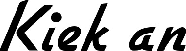 Vorschau des Bootsnamens "Kiek an" als Schriftzug für "Bootsbeschriftung Klassisch 66"