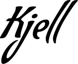 Vorschau des Bootsnamens "Kjell" als Schriftzug für "Bootsbeschriftung Klassisch 57"