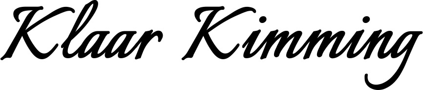 Vorschau des Bootsnamens "Klaar Kimming" als Schriftzug für "Bootsbeschriftung Klassisch 58"