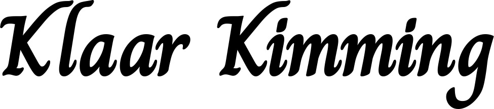 Vorschau des Bootsnamens "Klaar Kimming" als Schriftzug für "Bootsbeschriftung Klassisch 51"