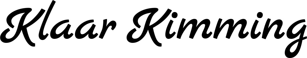 Vorschau des Bootsnamens "Klaar Kimming" als Schriftzug für "Bootsbeschriftung Klassisch 77"