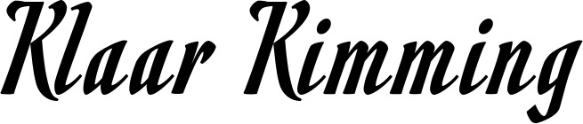 Vorschau des Bootsnamens "Klaar Kimming" als Schriftzug für "Bootsbeschriftung Klassisch 93"