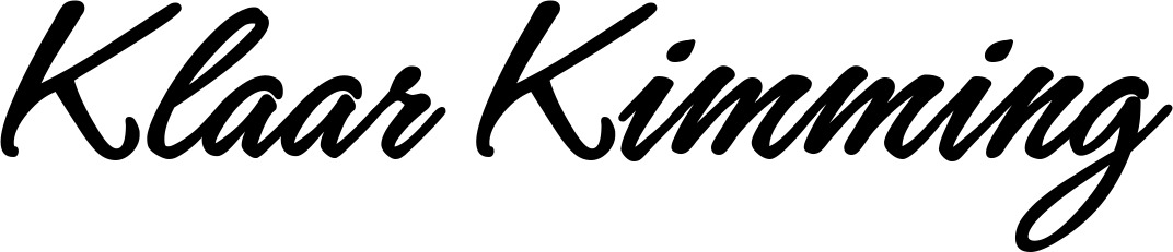 Vorschau des Bootsnamens "Klaar Kimming" als Schriftzug für "Bootsbeschriftung Klassisch 71"