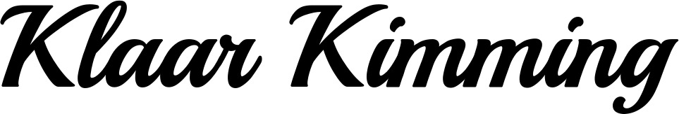 Vorschau des Bootsnamens "Klaar Kimming" als Schriftzug für "Bootsbeschriftung Klassisch 86"