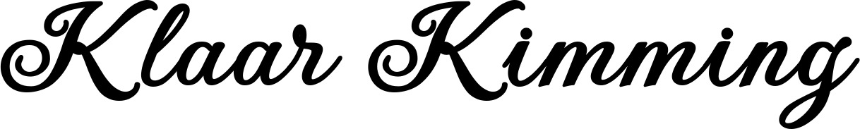 Vorschau des Bootsnamens "Klaar Kimming" als Schriftzug für "Bootsbeschriftung Klassisch 69"