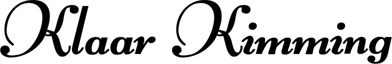 Vorschau des Bootsnamens "Klaar Kimming" als Schriftzug für "Bootsbeschriftung Klassisch 76-A"