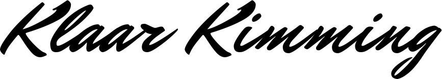 Vorschau des Bootsnamens "Klaar Kimming" als Schriftzug für "Bootsbeschriftung Klassisch 82"