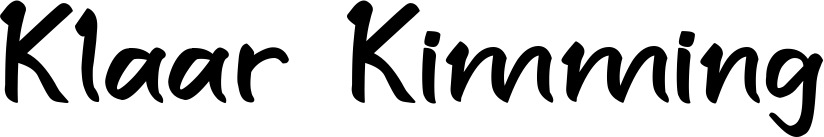 Vorschau des Bootsnamens "Klaar Kimming" als Schriftzug für "Bootsbeschriftung Klassisch 95"