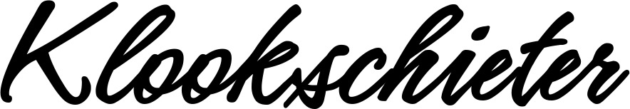 Vorschau des Bootsnamens "Klookschieter" als Schriftzug für "Bootsbeschriftung Klassisch 71"