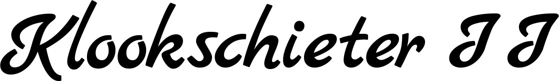 Vorschau des Bootsnamens "Klookschieter II" als Schriftzug für "Bootsbeschriftung Klassisch 45"