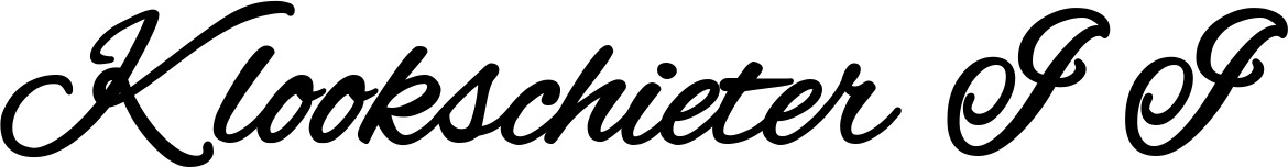 Vorschau des Bootsnamens "Klookschieter II" als Schriftzug für "Bootsbeschriftung Klassisch 35"