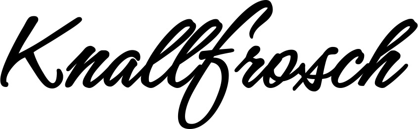 Vorschau des Bootsnamens "Knallfrosch" als Schriftzug für "Style Klassisch 71"