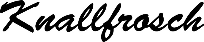 Vorschau des Bootsnamens "Knallfrosch" als Schriftzug für "Bootsbeschriftung Klassisch 03"