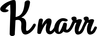 Vorschau des Bootsnamens "Knarr" als Schriftzug für "Bootsbeschriftung Klassisch 75"