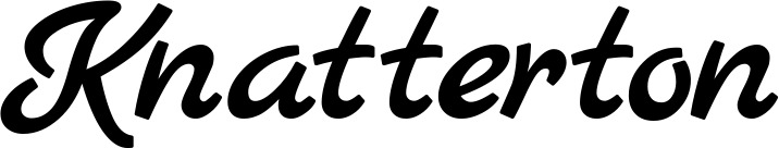 Vorschau des Bootsnamens "Knatterton" als Schriftzug für "Bootsbeschriftung Klassisch 45"
