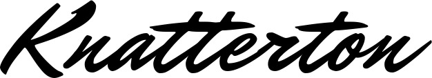 Vorschau des Bootsnamens "Knatterton" als Schriftzug für "Bootsbeschriftung Klassisch 82"
