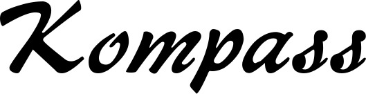 Vorschau des Bootsnamens "Kompass" als Schriftzug für "Bootsbeschriftung Klassisch 12"