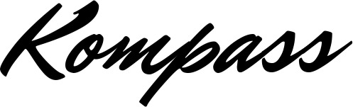 Vorschau des Bootsnamens "Kompass" als Schriftzug für "Bootsbeschriftung Klassisch 82"