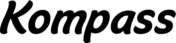 Vorschau des Bootsnamens "Kompass" als Schriftzug für "Bootsbeschriftung Klassisch 14"