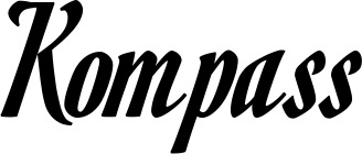 Vorschau des Bootsnamens "Kompass" als Schriftzug für "Bootsbeschriftung Klassisch 93"