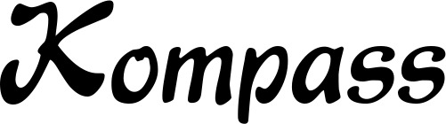 Vorschau des Bootsnamens "Kompass" als Schriftzug für "Style Klassisch 15"
