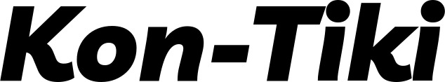 Vorschau des Bootsnamens "Kon-Tiki" als Schriftzug für "Bootsbeschriftung Kursiv 06"