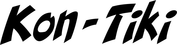 Vorschau des Bootsnamens "Kon-Tiki" als Schriftzug für "Bootsbeschriftung Klassisch 31"