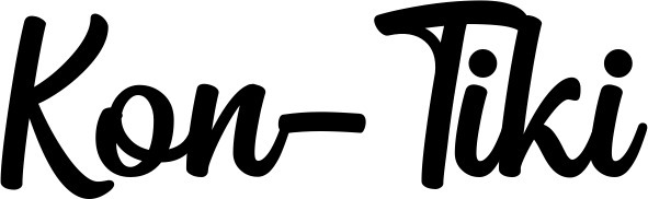 Vorschau des Bootsnamens "Kon-Tiki" als Schriftzug für "Bootsbeschriftung Klassisch 43"