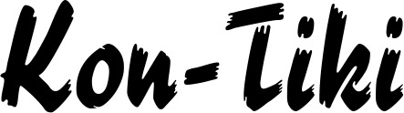Vorschau des Bootsnamens "Kon-Tiki" als Schriftzug für "Bootsbeschriftung Neu 10"