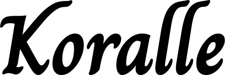 Vorschau des Bootsnamens "Koralle" als Schriftzug für "Bootsbeschriftung Klassisch 51"