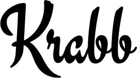 Vorschau des Bootsnamens "Krabb" als Schriftzug für "Bootsbeschriftung Klassisch 63"