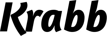 Vorschau des Bootsnamens "Krabb" als Schriftzug für "Bootsbeschriftung Kursiv 01"