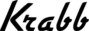 Vorschau des Bootsnamens "Krabb" als Schriftzug für "Bootsbeschriftung Klassisch 66"
