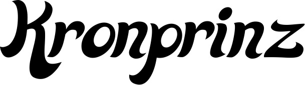 Vorschau des Bootsnamens "Kronprinz" als Schriftzug für "Bootsbeschriftung Klassisch 33"