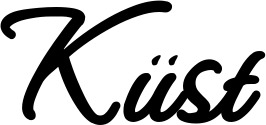 Vorschau des Bootsnamens "Küst" als Schriftzug für "Bootsbeschriftung Klassisch 111"