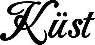 Vorschau des Bootsnamens "Küst" als Schriftzug für "Bootsbeschriftung Klassisch 50"