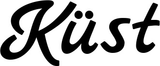 Vorschau des Bootsnamens "Küst" als Schriftzug für "Bootsbeschriftung Klassisch 45"