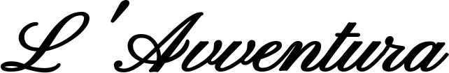 Vorschau des Bootsnamens "L'Avventura" als Schriftzug für "Bootsbeschriftung Klassisch 107"