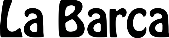 Vorschau des Bootsnamens "La Barca" als Schriftzug für "Bootsbeschriftung Fett 01"
