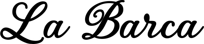 Vorschau des Bootsnamens "La Barca" als Schriftzug für "Bootsbeschriftung Klassisch 69"