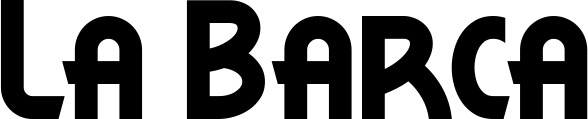 Vorschau des Bootsnamens "La Barca" als Schriftzug für "Bootsbeschriftung Neu 26"