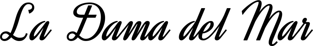 Vorschau des Bootsnamens "La Dama del Mar" als Schriftzug für "Bootsbeschriftung Klassisch 44"