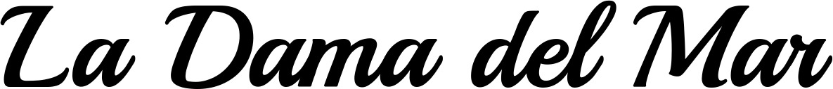 Vorschau des Bootsnamens "La Dama del Mar" als Schriftzug für "Bootsbeschriftung Klassisch 86"