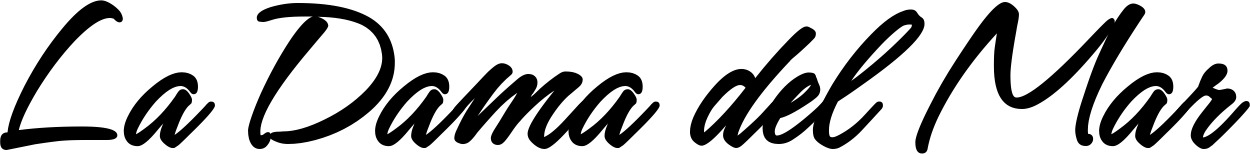 Vorschau des Bootsnamens "La Dama del Mar" als Schriftzug für "Bootsbeschriftung Klassisch 71"