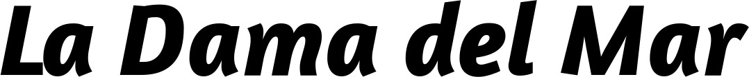 Vorschau des Bootsnamens "La Dama del Mar" als Schriftzug für "Bootsbeschriftung Kursiv 01"