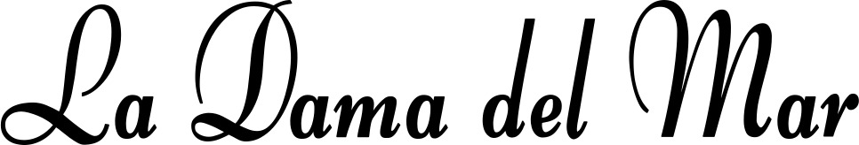 Vorschau des Bootsnamens "La Dama del Mar" als Schriftzug für "Bootsbeschriftung Klassisch 76"