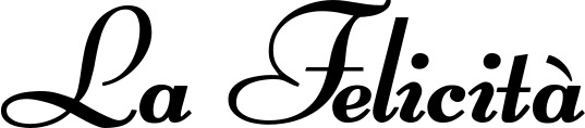 Vorschau des Bootsnamens "La Felicità" als Schriftzug für "Bootsbeschriftung Klassisch 76-A"